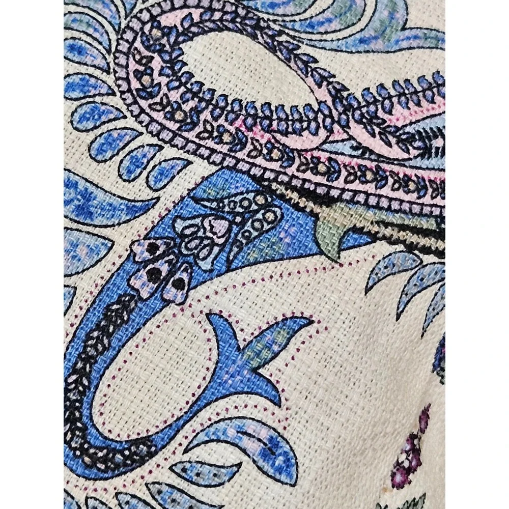 LOFT The Riviera Short Size 10 Paisley Print Blue Purple Cotton Blend Mid Rise